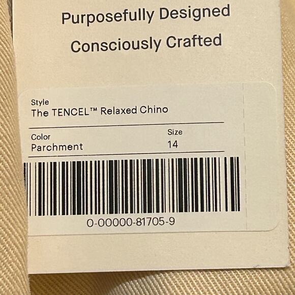 Everlane The Tencel Relaxed Chino Pants Parchment High Rise Women 14 NWT - Picture 9 of 11